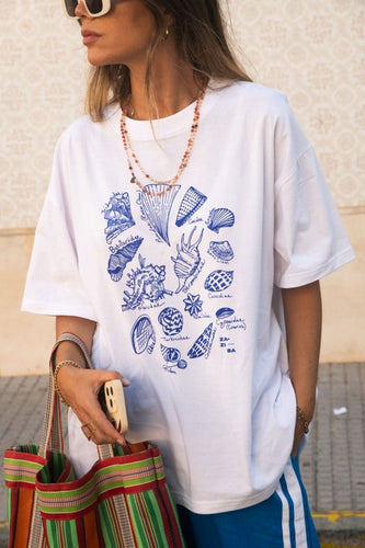 Zaziba Seashells Tee - White  Hyde Boutique   