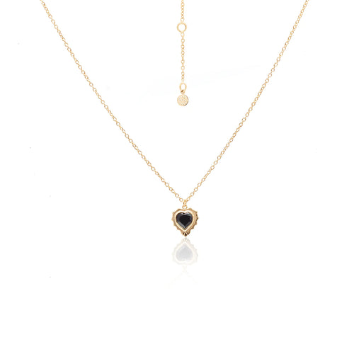 Silk & Steel Amour Necklace - Black / Gold  Hyde Boutique   