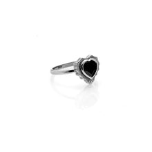 Load image into Gallery viewer, Silk &amp; Steel Amour Heart Ring - Black / Silver  Hyde Boutique   
