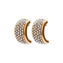 Load image into Gallery viewer, Silk &amp; Steel Diva Earrings - CZ + Gold Hyde Boutique
