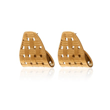 Load image into Gallery viewer, Silk &amp; Steel Lattice Earrings - Gold  Hyde Boutique   
