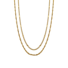 Load image into Gallery viewer, Silk &amp; Steel Duo Necklace - Gold
