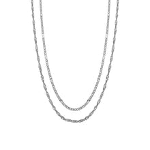 Load image into Gallery viewer, Silk &amp; Steel Duo Necklace - Silver

