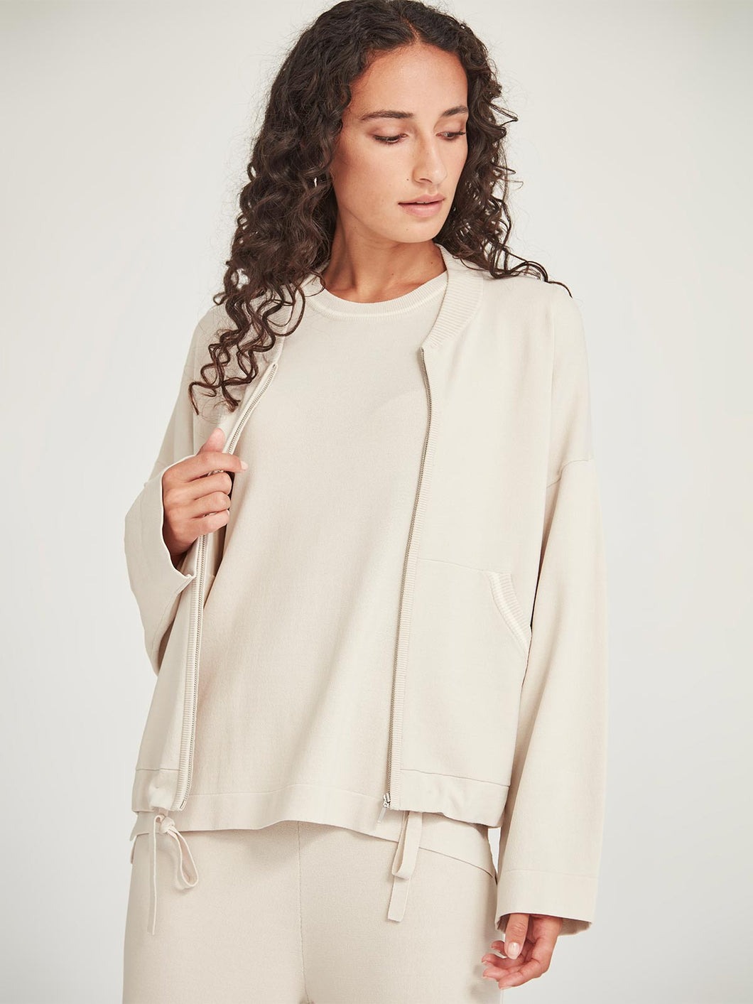 Sills Rumer Knit Bomber - Chalk Hyde Boutique