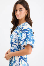 Load image into Gallery viewer, Stories Be Told Stage Puff Sleeve Floaty Maxi Dress - Blue Floral
