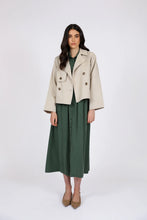 Load image into Gallery viewer, Marlow Unity Short Trench - Oat Apparel > Women > Clothing > Jackets > Trench Coats > Cropped Trench Coats > Marlow Hyde Boutique
