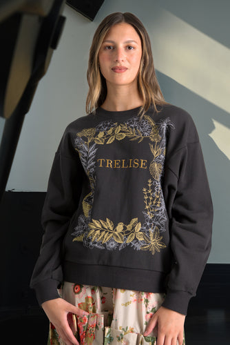 Trelise Cooper Wreath My Mind Sweatshirt - Black/Bronze Hyde Boutique