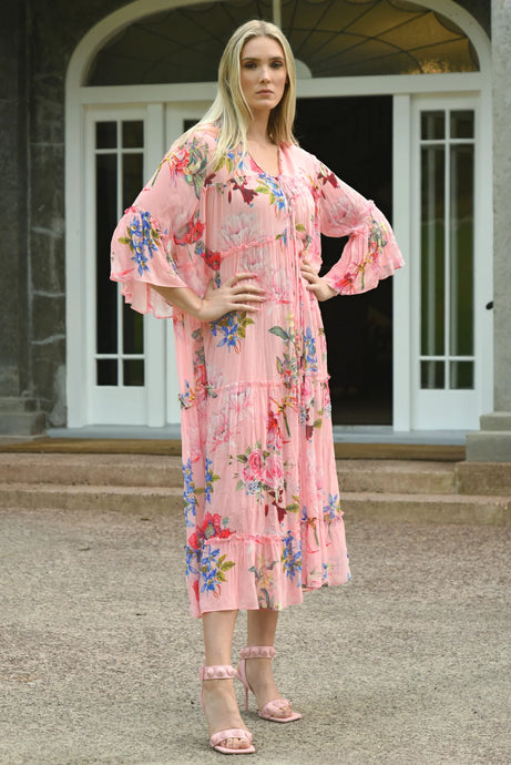 Trelise Cooper Play It By Tier Dress - Pink Floral Apparel > Women > Clothing > Dresses > Midi Dresses > Cooper By Trelise Cooper Hyde Boutique