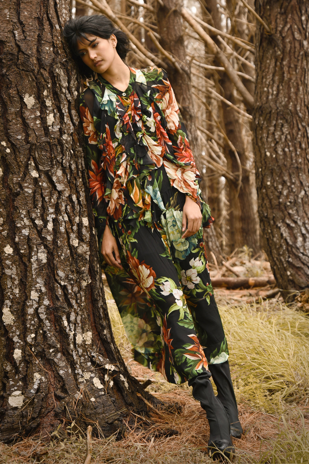 Trelise Cooper Falling Into You Dress - Black Floral  Hyde Boutique   