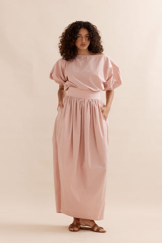 Caitlin Crisp Tulip Skirt - Dusty Rose Hyde Boutique