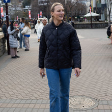 Load image into Gallery viewer, Moke Talei Women Quilt Bomber - Black Apparel > Women > Clothing > Jackets > Bomber Jackets > Quilted Bomber Jackets > Moke Hyde Boutique
