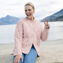 Load image into Gallery viewer, Moke Talei Women Quilt Bomber - Blush Apparel > Women > Clothing > Jackets > Bomber Jackets > Quilted Bomber Jackets > Moke Hyde Boutique
