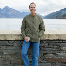 Load image into Gallery viewer, Moke Talei Women Quilt Bomber - Olive Green Apparel > Women > Clothing > Jackets > Bomber Jackets > Quilted Bomber Jackets > Moke Hyde Boutique
