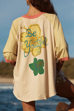 Load image into Gallery viewer, Sabbi The Seas The Day Raglan Tee - Mustard Apparel > Women > Clothing > Shirts &amp; Tops > Tops > Raglan T-Shirts > Sabbi Hyde Boutique
