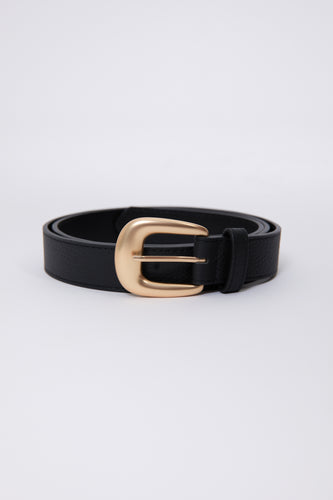 Marlow The Essential Belt - Black/Gold Hyde Boutique