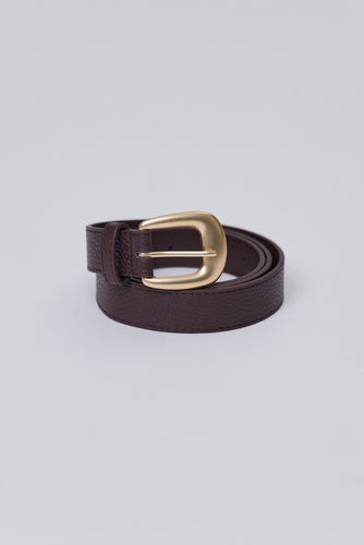 Marlow The Essential Belt - Chocolate/Gold Hyde Boutique