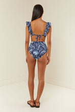 Load image into Gallery viewer, Palm Noosa V Neck Bikini Top - Blue Paisley  Hyde Boutique   
