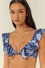 Load image into Gallery viewer, Palm Noosa V Neck Bikini Top - Blue Paisley  Hyde Boutique   
