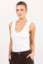 Load image into Gallery viewer, Among The Brave Vale V Neck Rib Tank - White Arriving Thursday
