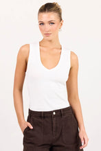 Load image into Gallery viewer, Among The Brave Vale V Neck Rib Tank - White Arriving Thursday
