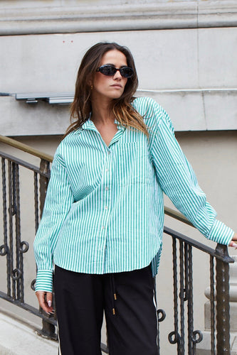 Stories Be Told You Got This Boyfriend Shirt - Green Stripe Hyde Boutique