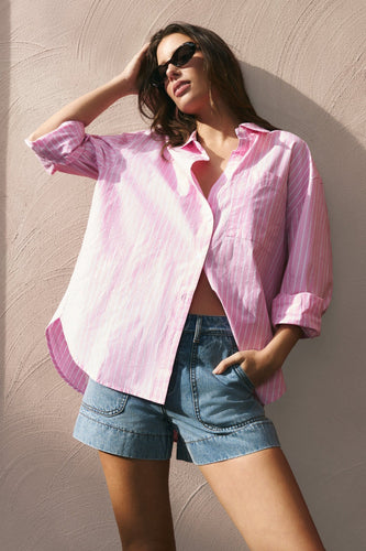 Stories Be Told You Got This Boyfriend Shirt - Pink Stripe Hyde Boutique