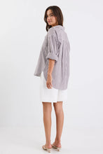 Load image into Gallery viewer, Stories Be Told You Got This Boyfriend Shirt - Chocolate Stripe Arriving Saturday
