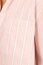 Load image into Gallery viewer, Stories Be Told You Got This Pink Beige Stripe Oversized Boyfriend Shirt Arriving Friday
