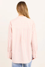 Load image into Gallery viewer, Stories Be Told You Got This Pink Beige Stripe Oversized Boyfriend Shirt Arriving Friday
