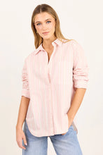 Load image into Gallery viewer, Stories Be Told You Got This Pink Beige Stripe Oversized Boyfriend Shirt Arriving Friday
