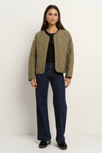 Load image into Gallery viewer, Stories Be Told Apex Collarless Puffer Jacket - Olive Hyde Boutique
