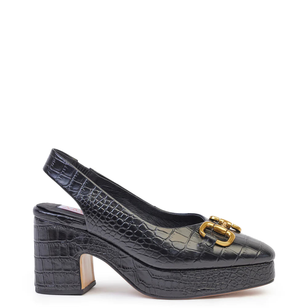 Kathryn Wilson Arielle Slingback - Black Croc  Hyde Boutique   