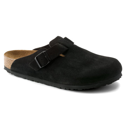 Birkenstock Boston SFB Suede (Regular) - Black  Hyde Boutique   