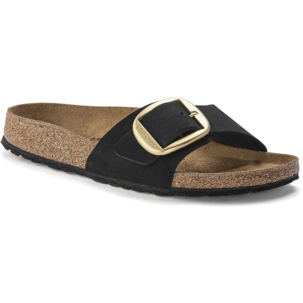 Birkenstock Madrid Big Buckle Nubuck (Regular) - Black Hyde Boutique