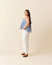 Load image into Gallery viewer, Ruby Margie Tie Back Top - Blue Floral Hyde Boutique
