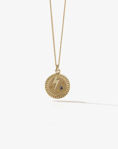 Meadowlark Amulet Strength Necklace - 23k Gold Plated with Blue Sapphire Stone  Hyde Boutique   