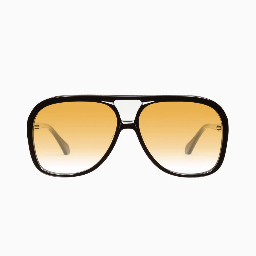 Valley Eyewear Bang Gloss Black w. Matte Black Metal / Orange Gradient Lens Hyde Boutique