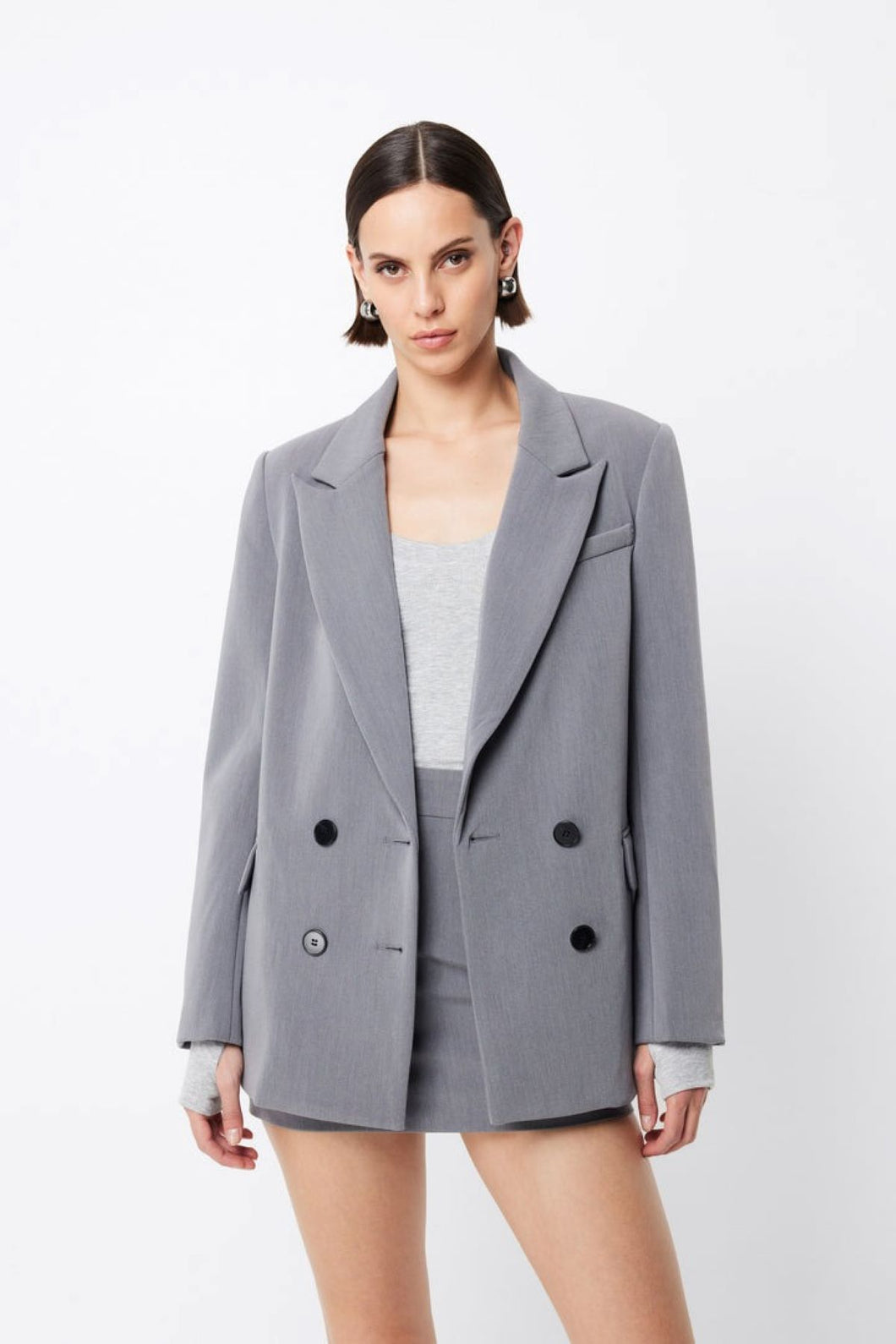 Mossman Boston Double Breasted Blazer - Grey Hyde Boutique