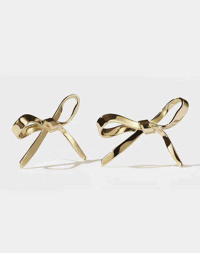 Meadowlark Bow Earrings Large - 23k Gold Plated  Hyde Boutique   