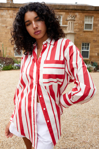 Aston Studio Buddy Shirt - Ruby Antique Stripe Hyde Boutique