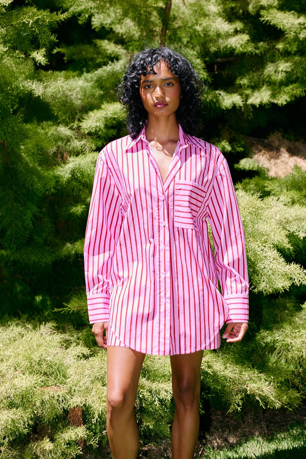 Aston Studio Buddy Shirt - Magenta Stripe Hyde Boutique
