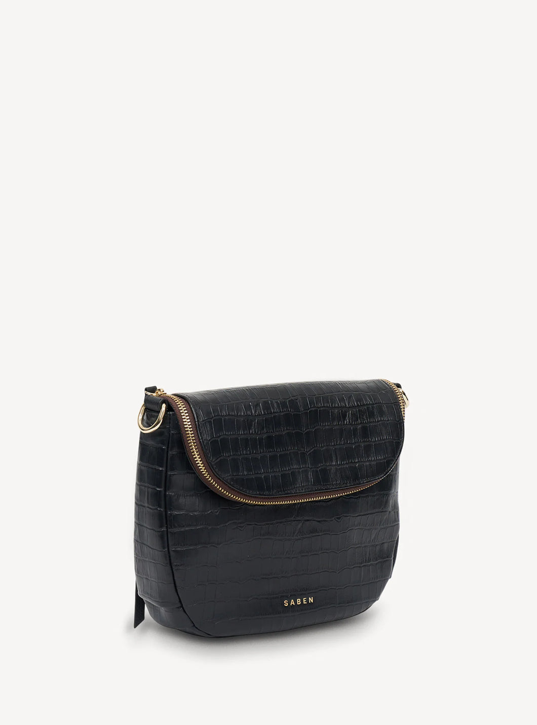 SABEN Fifi Crossbody Bag - Black Croc