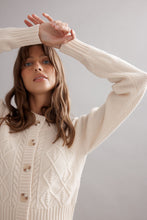 Load image into Gallery viewer, Caitlin Crisp Cable Knit Cardigan - Ivory Hyde Boutique
