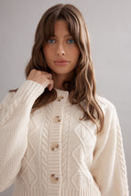 Load image into Gallery viewer, Caitlin Crisp Cable Knit Cardigan - Ivory Hyde Boutique
