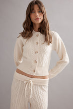 Load image into Gallery viewer, Caitlin Crisp Cable Knit Cardigan - Ivory Hyde Boutique

