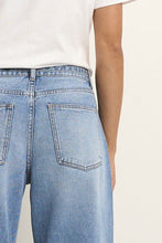 Load image into Gallery viewer, Stories Be Told Campus Tie Waist Barrel Jeans - Light Blue Hyde Boutique
