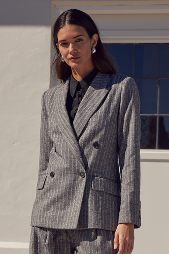 Zoe Kratzmann Catalysis Jacket - Herringbone Pinstripe Hyde Boutique