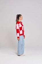 Load image into Gallery viewer, Thing Thing Cleo Check It Jumper - Pinky Tomato Hyde Boutique
