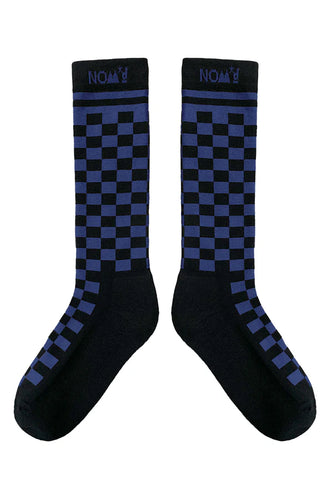 Nom*d Checkerboard Socks - Black/Blue  Hyde Boutique   