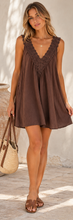 Load image into Gallery viewer, BY FRANKIE Lace Strap Mini Dress - Chocolate
